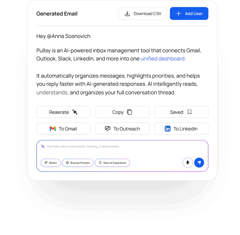 Pullsy AI-powered inbox management tool overview