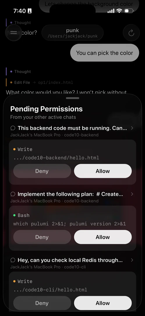 Punkcode execution modes