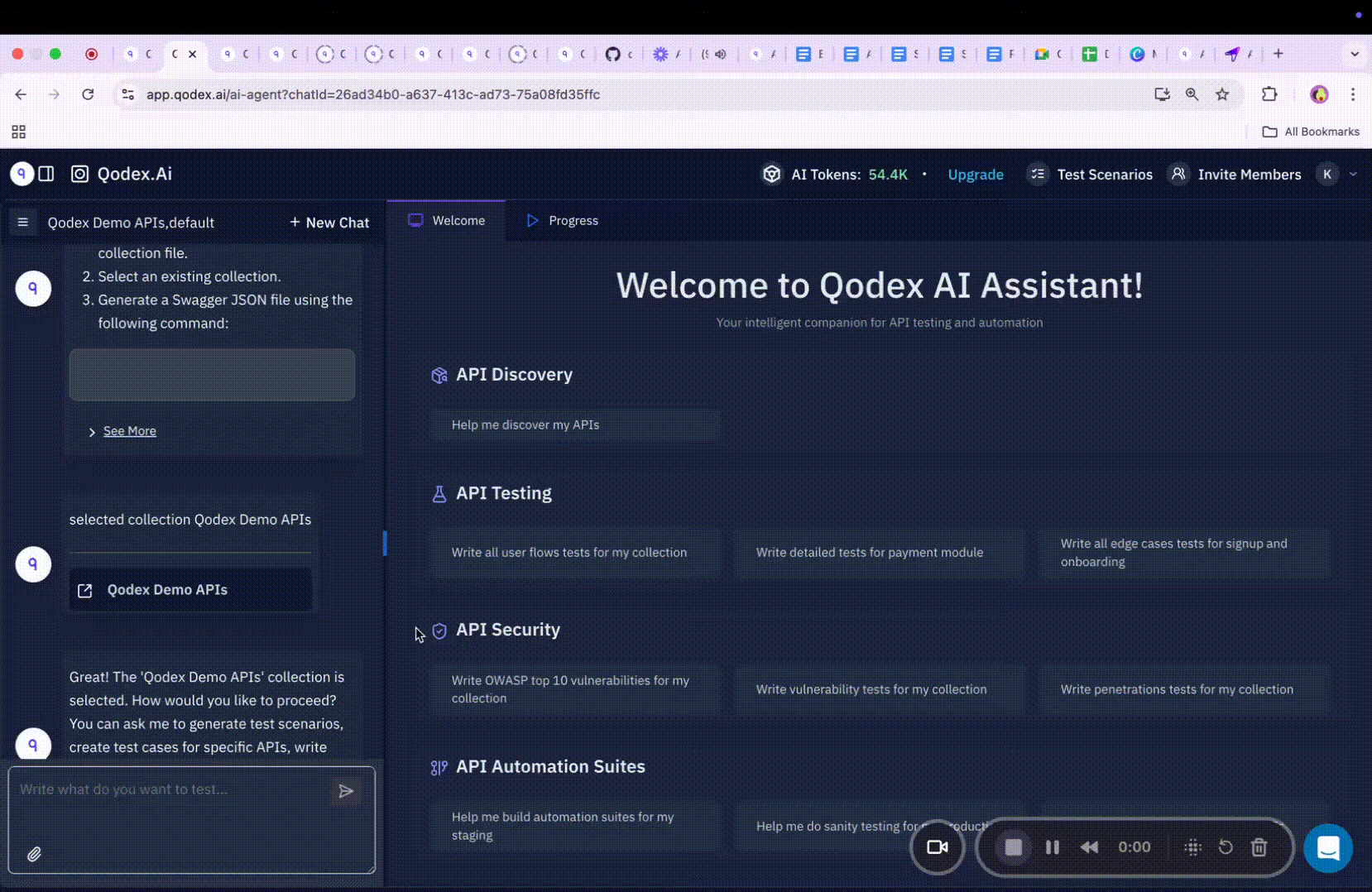 Qodexai product overview showing API discovery feature