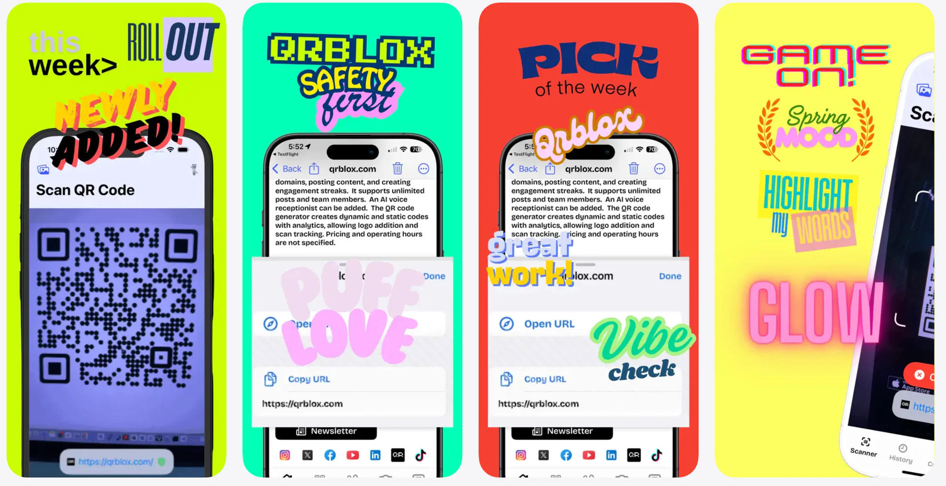 Qrblox app overview with QR code scanning features