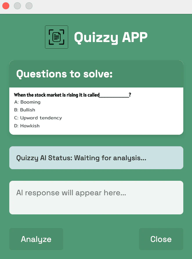 Quizzy-app main features demonstration