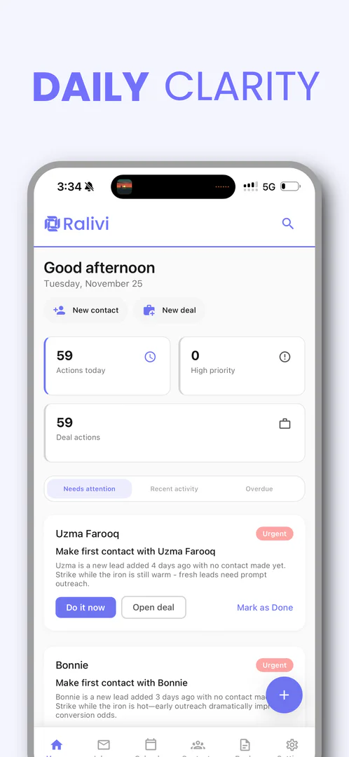 Ralivi real application scenario showing mobile app features