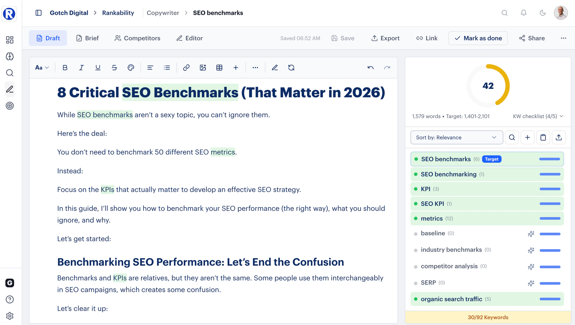 Rankability Optimizer feature demonstration