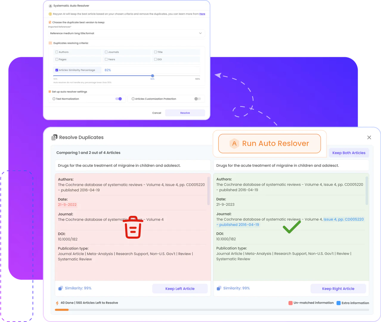 Rayyanai deduplication feature demonstration