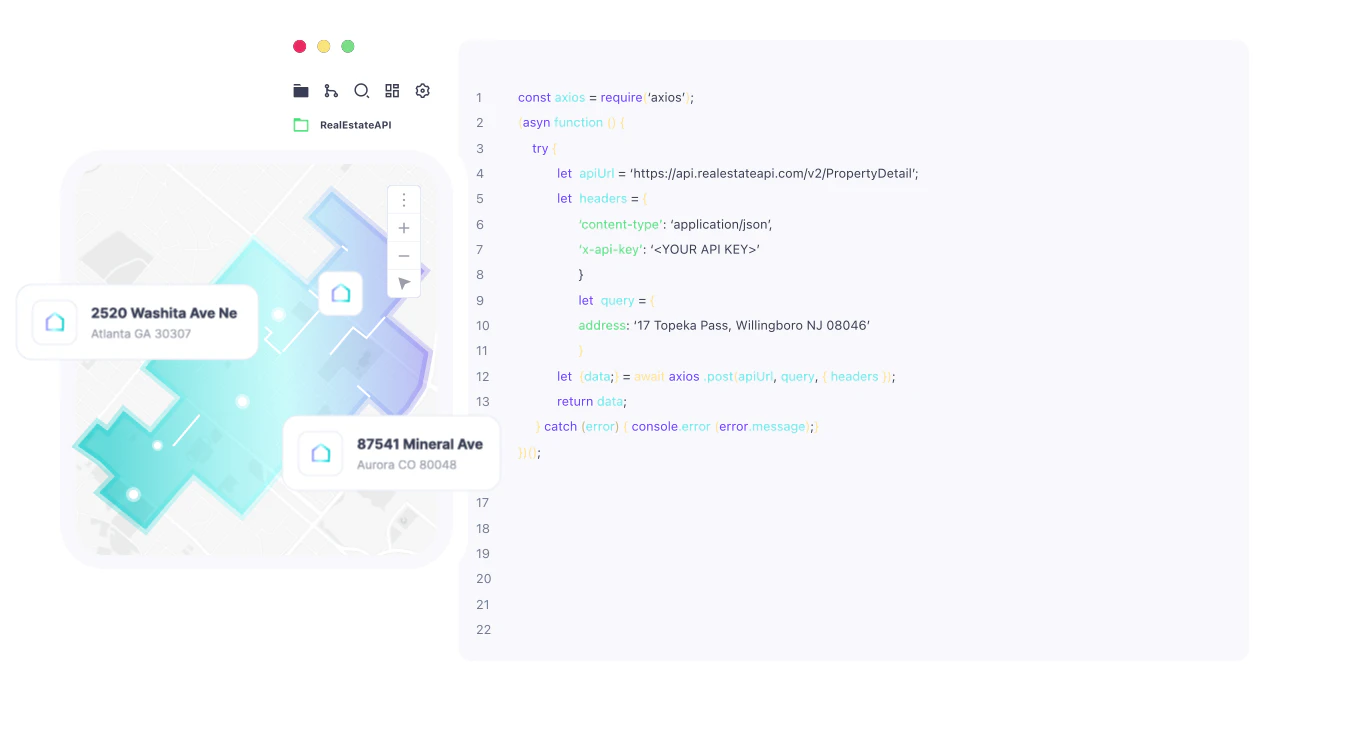 RealEstateAPI property data visualization