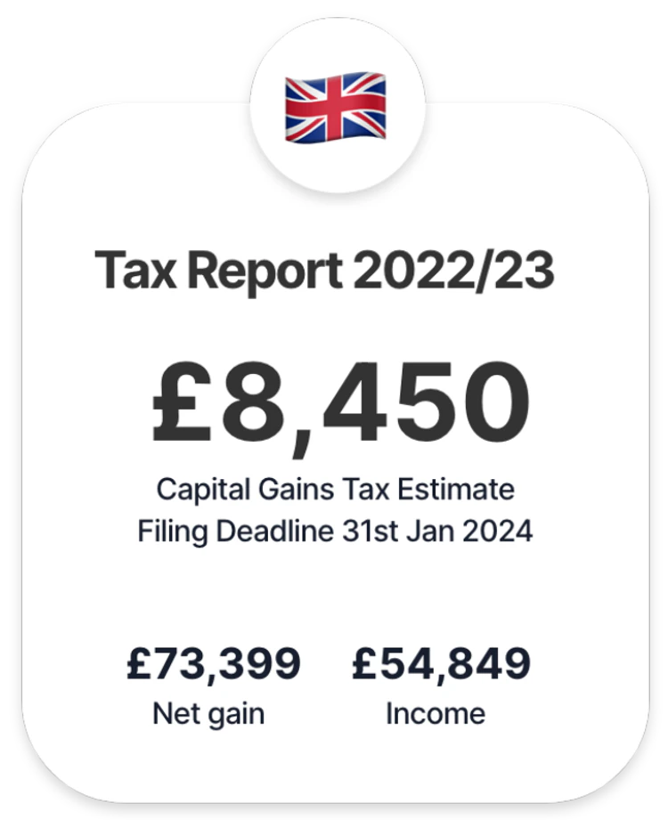 UK tax summary generated by Recap
