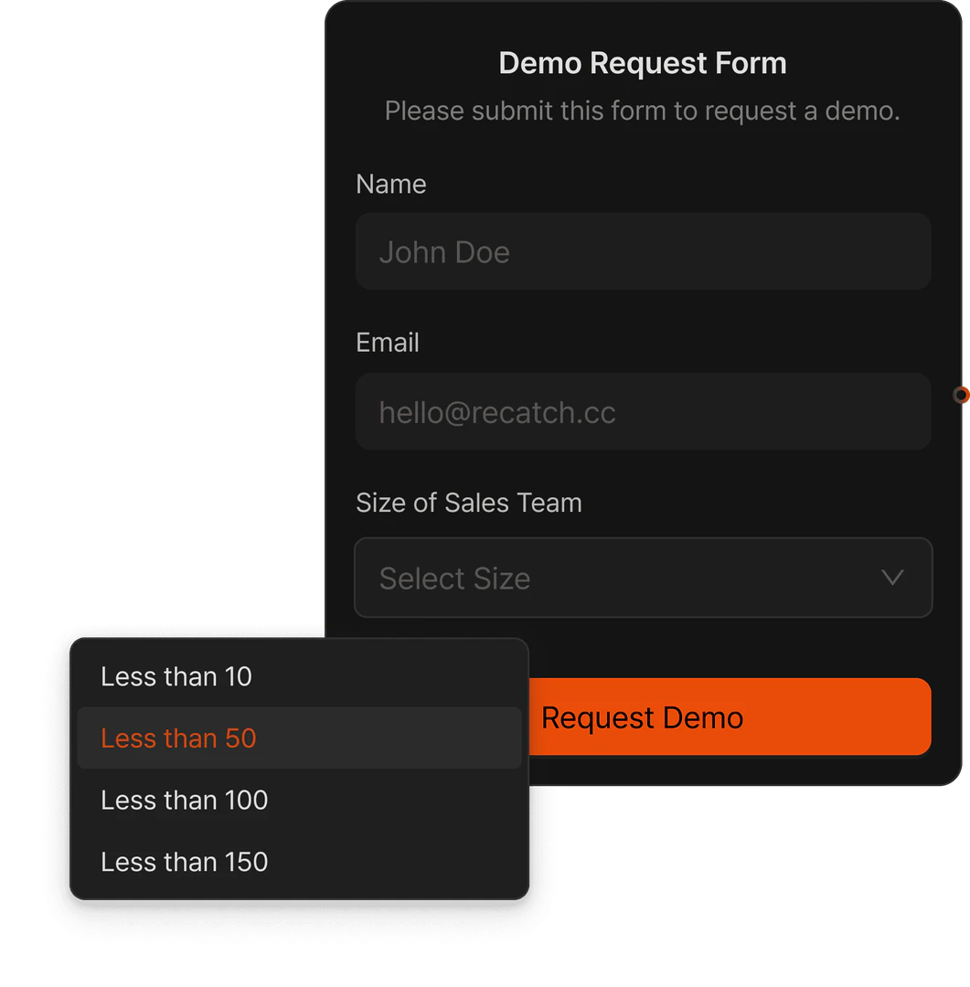 Recatch lead capture form demonstration