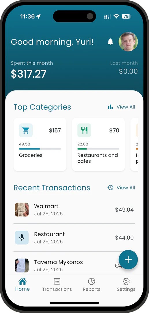 Receiptix app interface overview