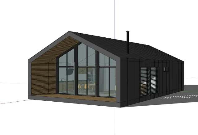 Renderahouse product interface showing architectural drawing transformation