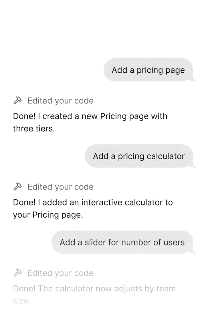 Repaint editing with chat interface