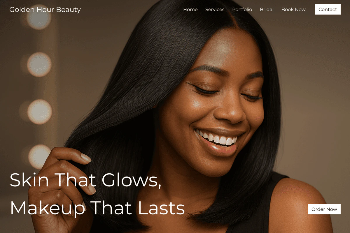 Repaint AI-generated beauty salon website example