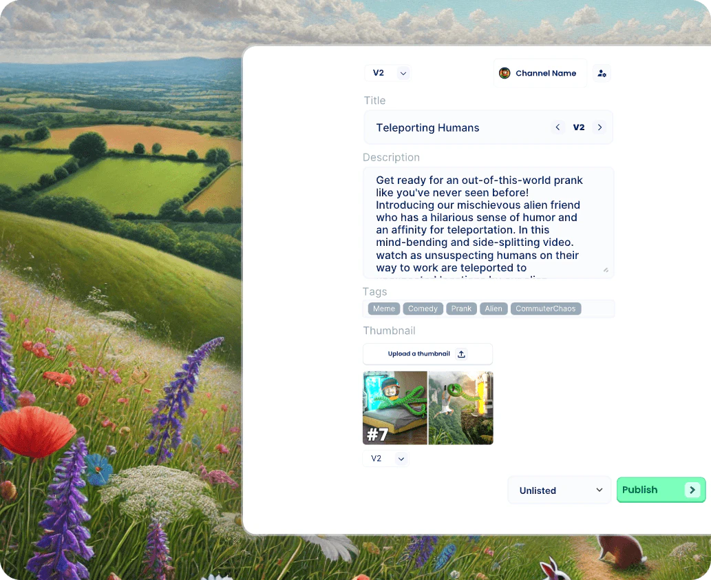 Replayed publish video feature