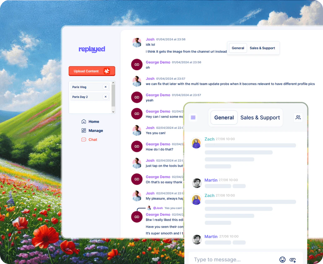 Replayed meet your team feature