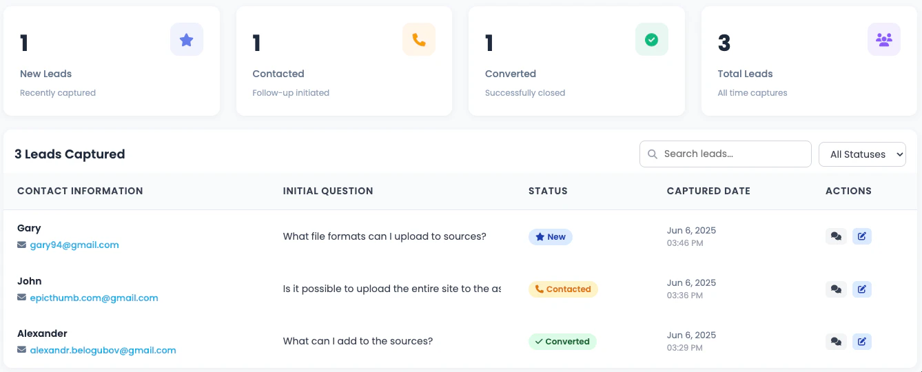 Repli lead management feature demonstration