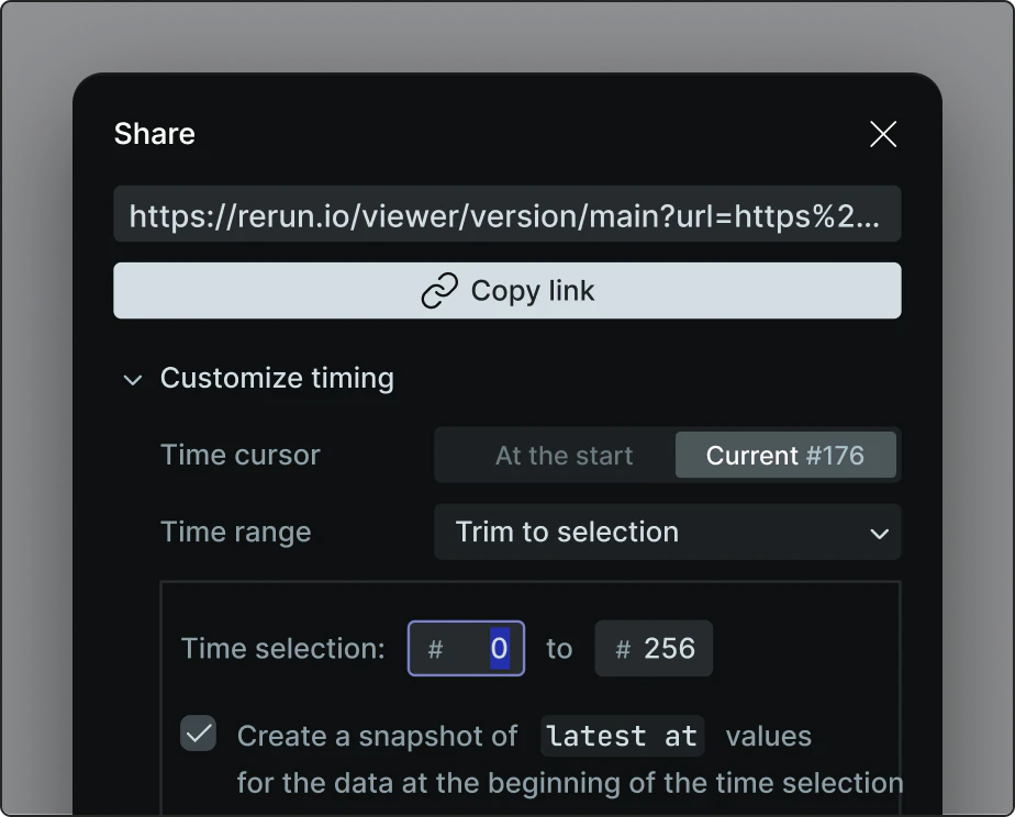 Rerun sharing and collaboration features