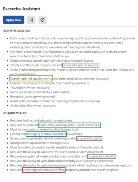 Resumeoptimizerpro usage step screenshot showing job description input
