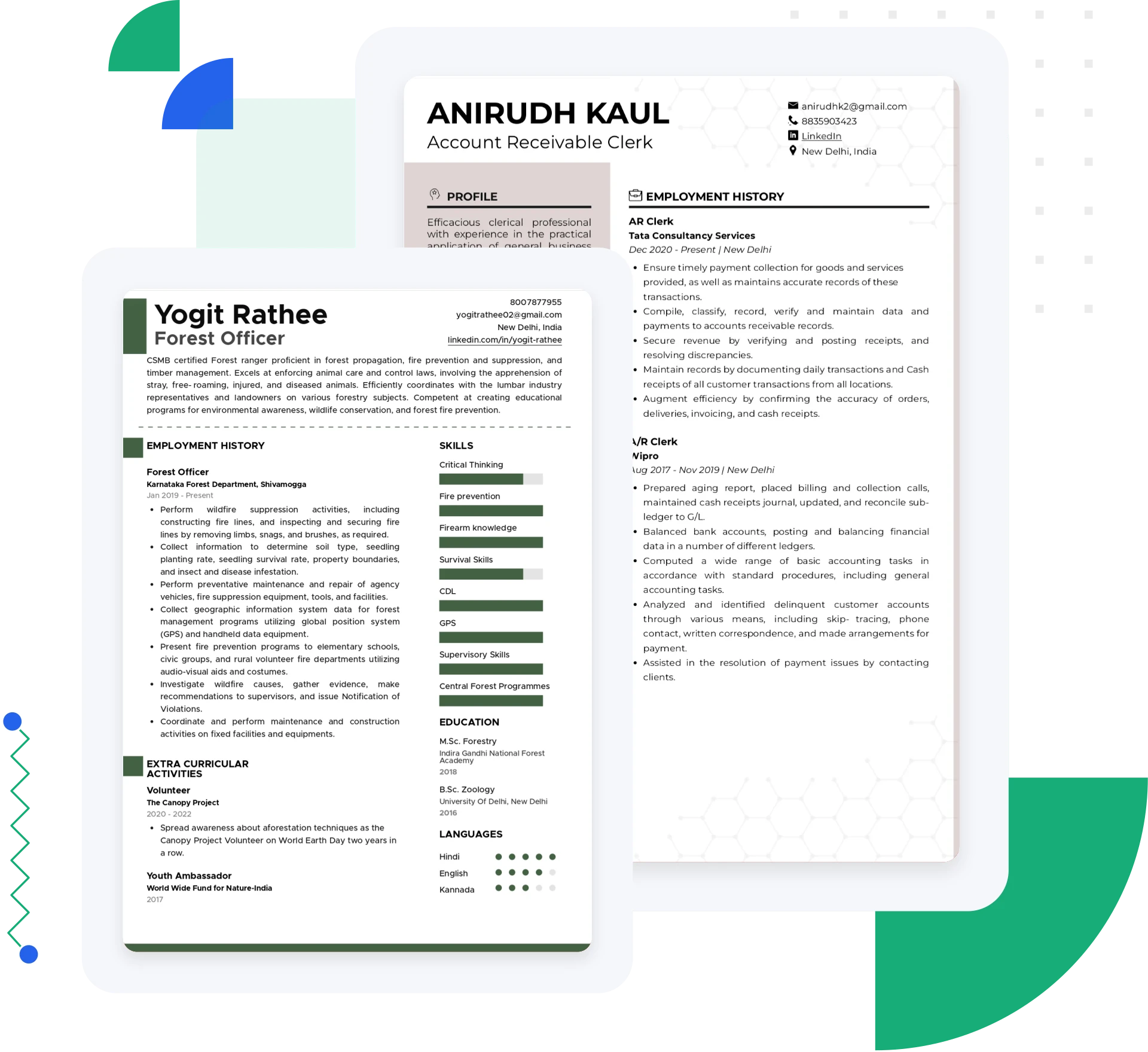 Selecting a modern resume template on Resumod