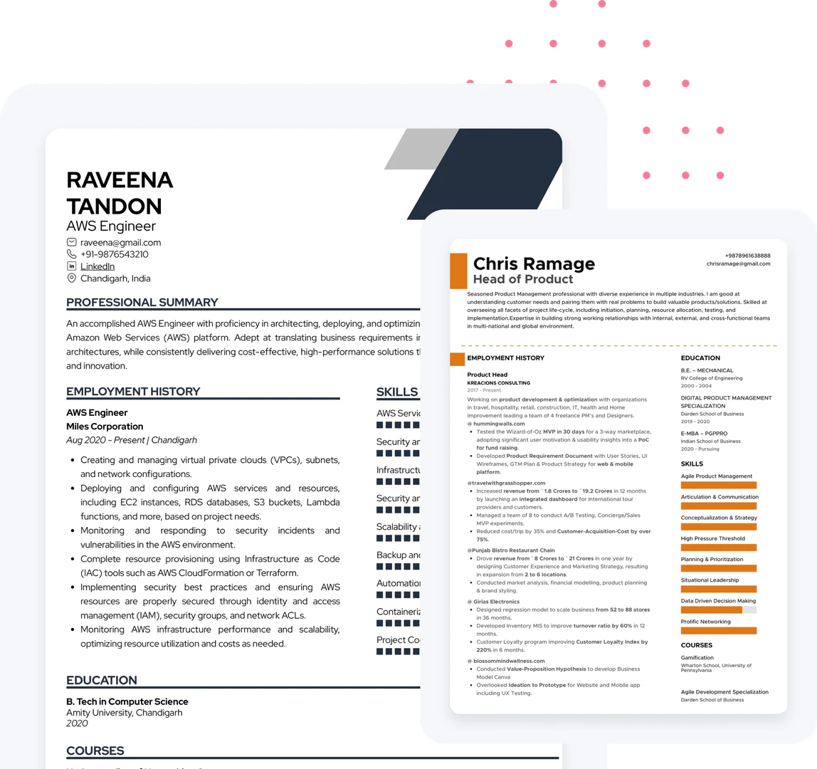 Resumod resume features overview