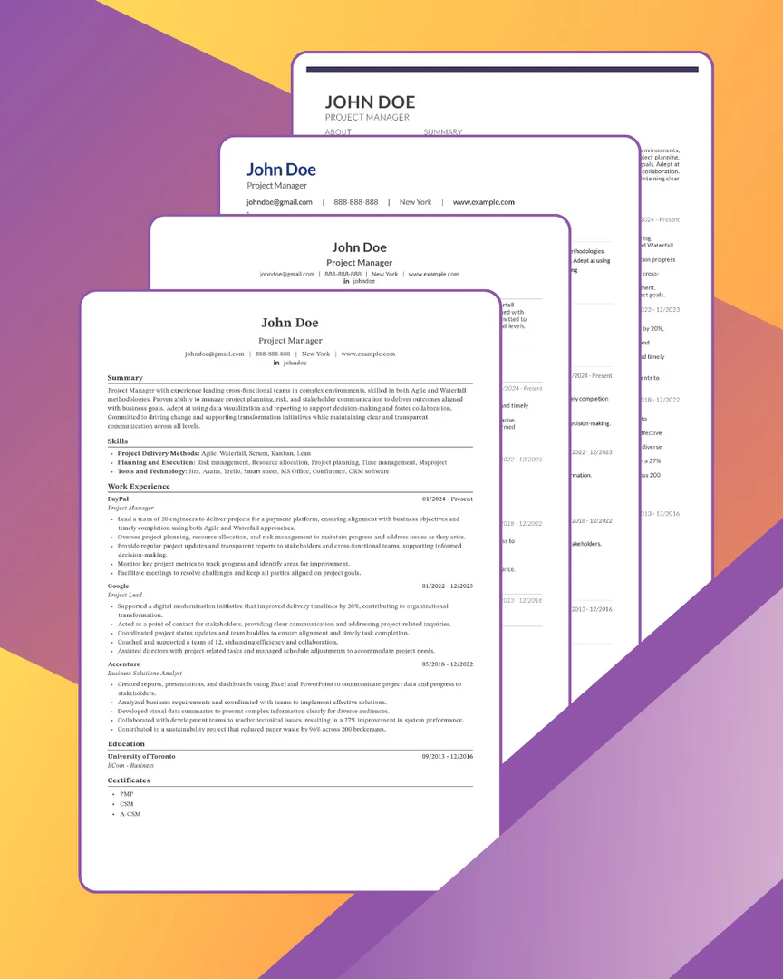 Reztune professional resume templates overview