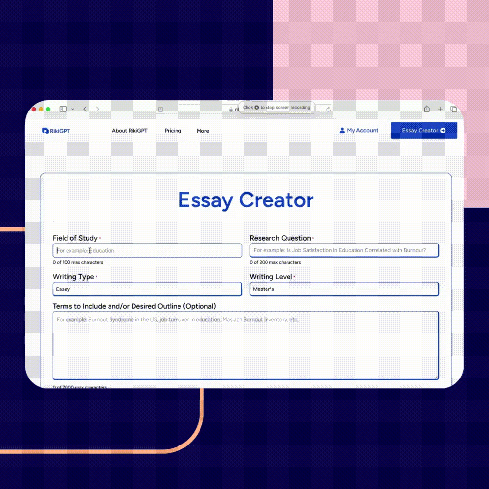 RikiGPT product overview with AI writing features