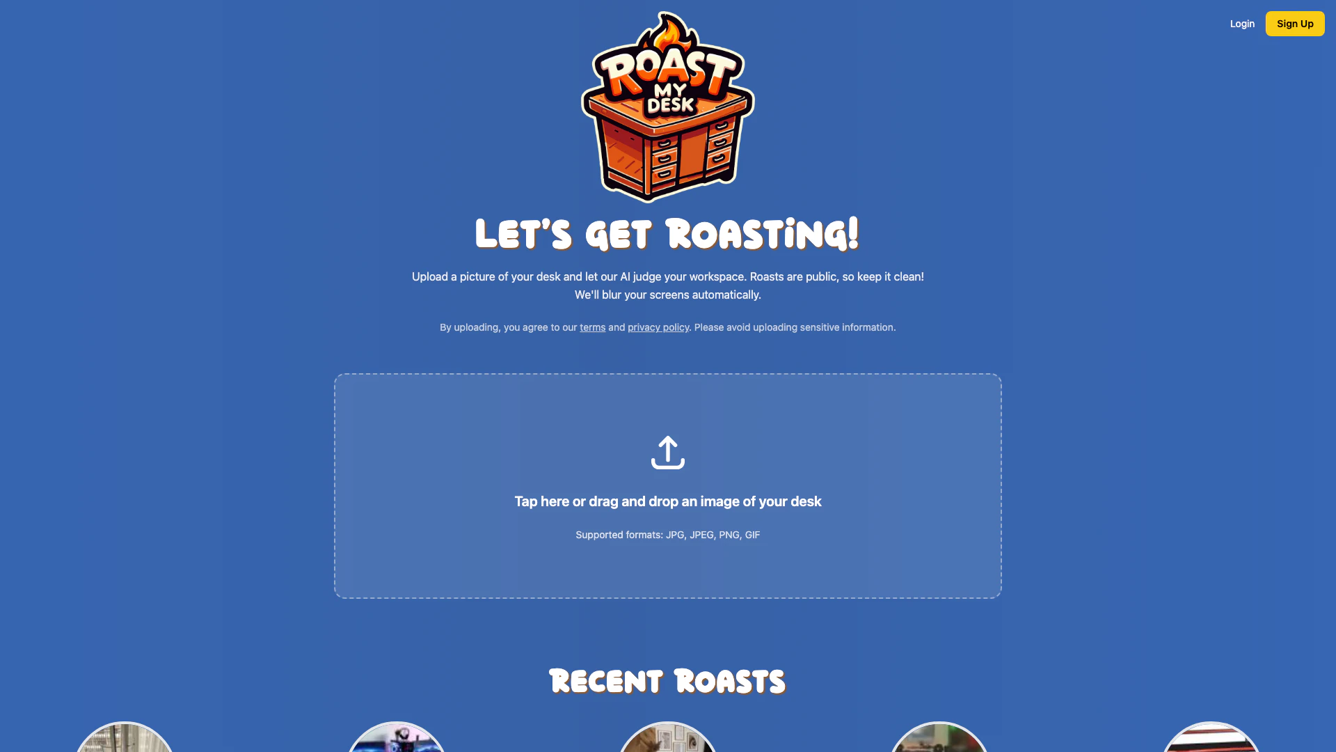 Roastmydesk screenshot