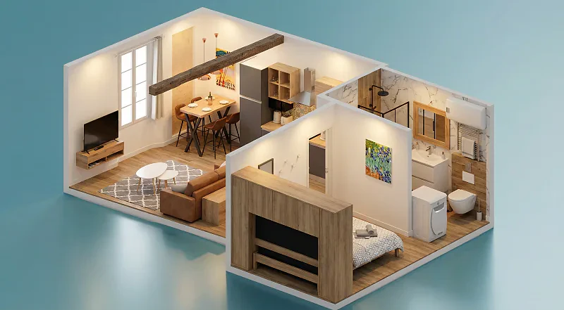 Roombase 3D plan usage example