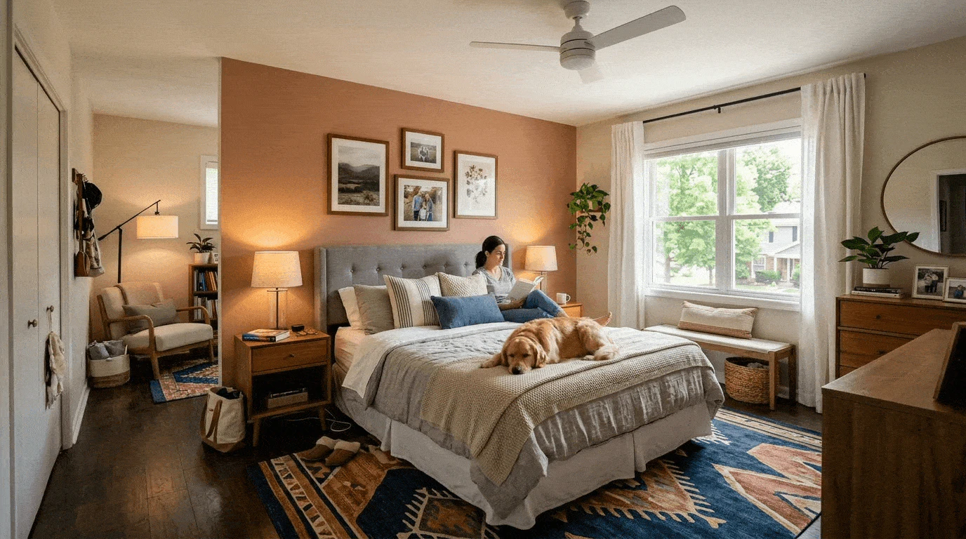 Roomdesign lighting simulation demonstration