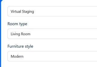 RoomStaging choose style step screenshot