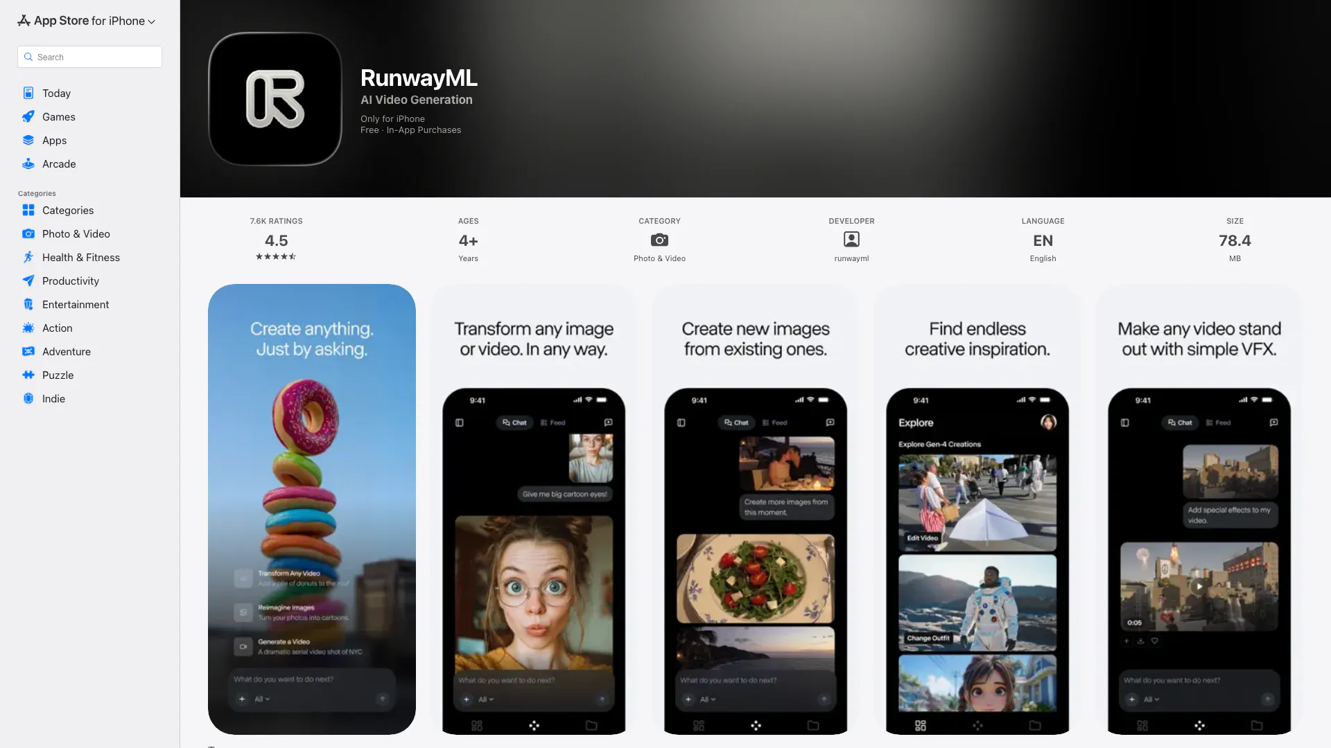 Runway Gen 1 screenshot