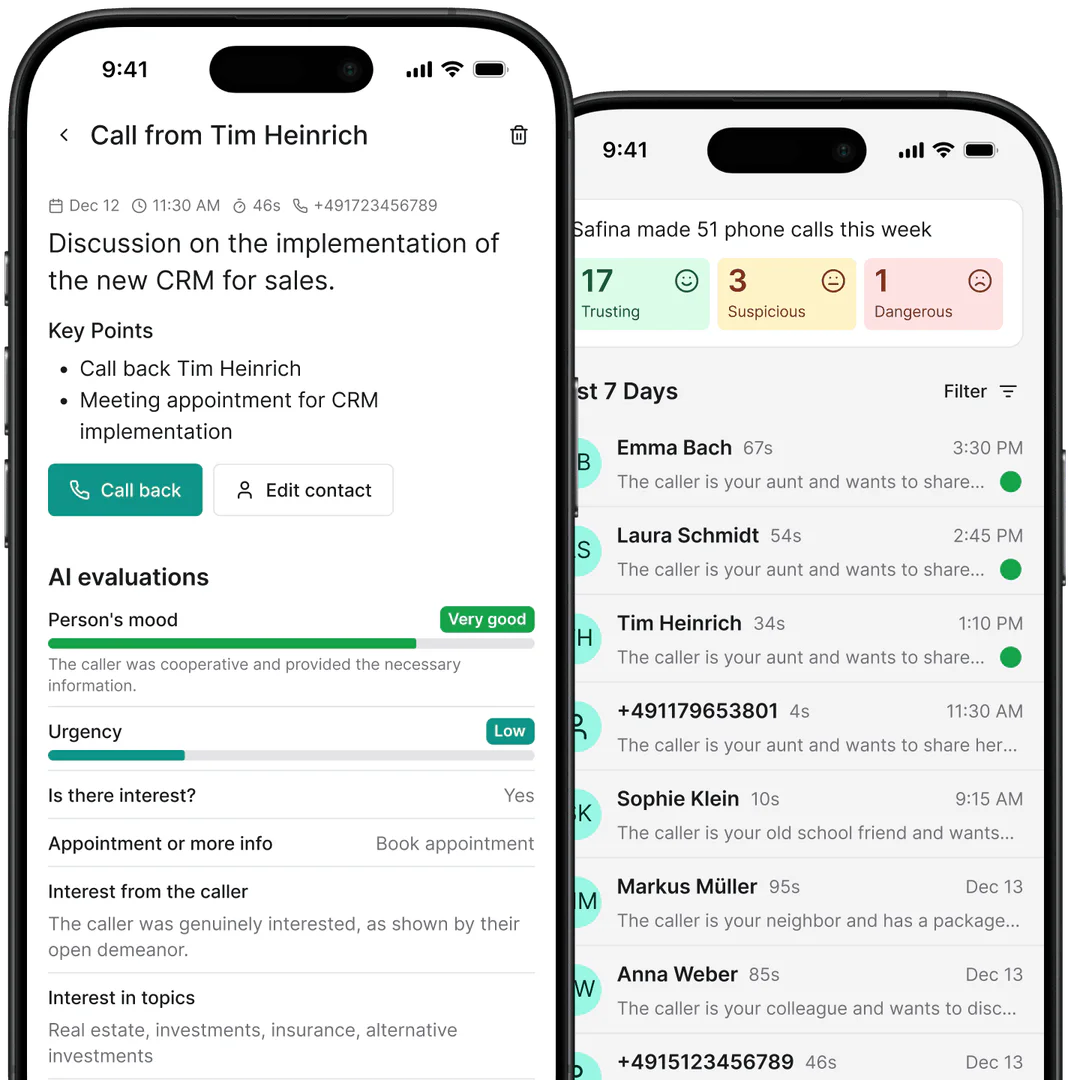 Safinaai call management use case
