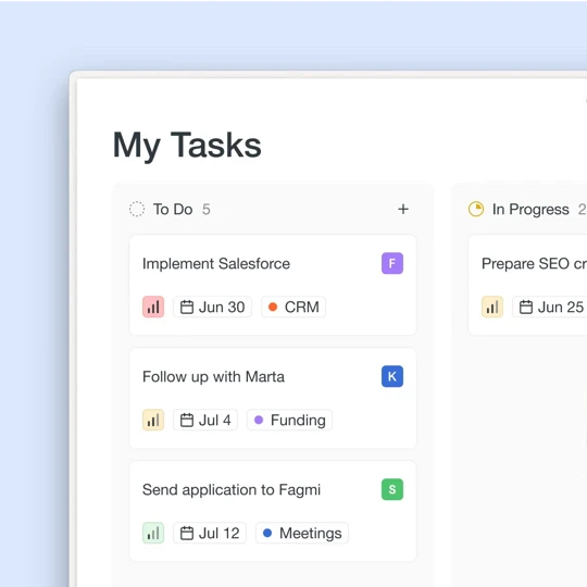Saga Ai use case showing Kanban board for task management