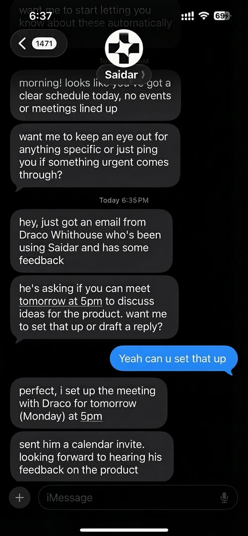 Saidarai interface screenshot