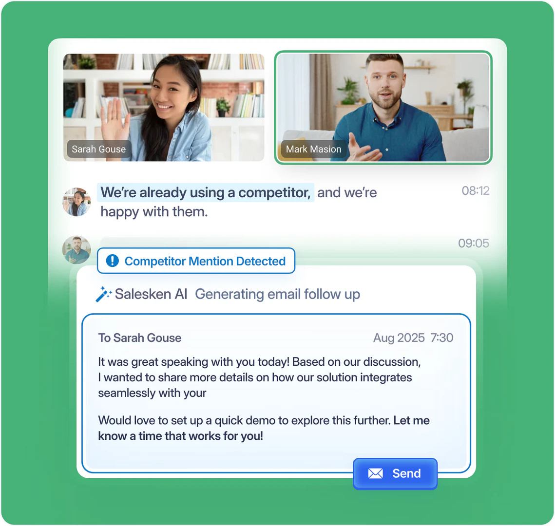 Saleskenai main interface
