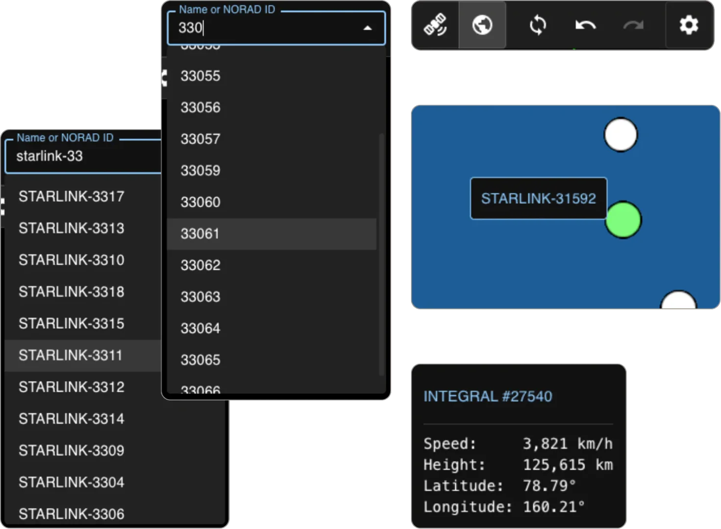 Satellite Tracker 3D professional tracking tools