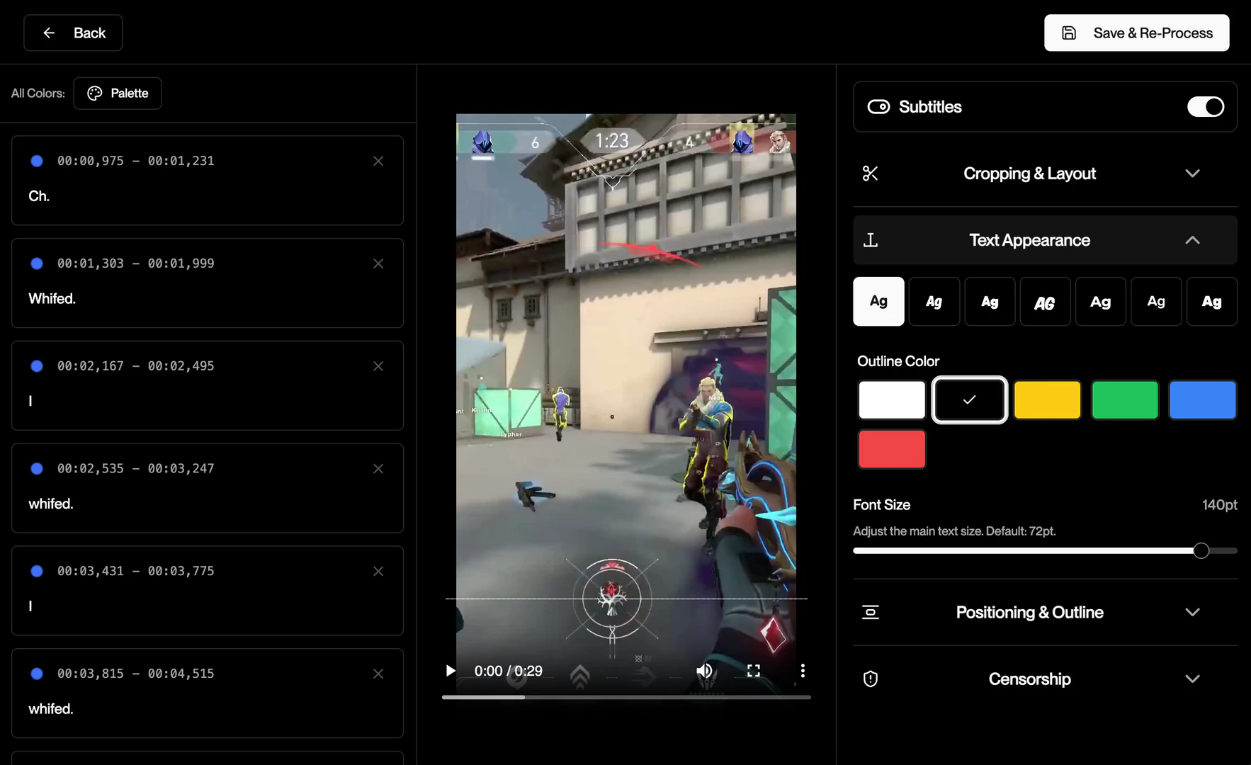 Saved editing tools for highlights customization