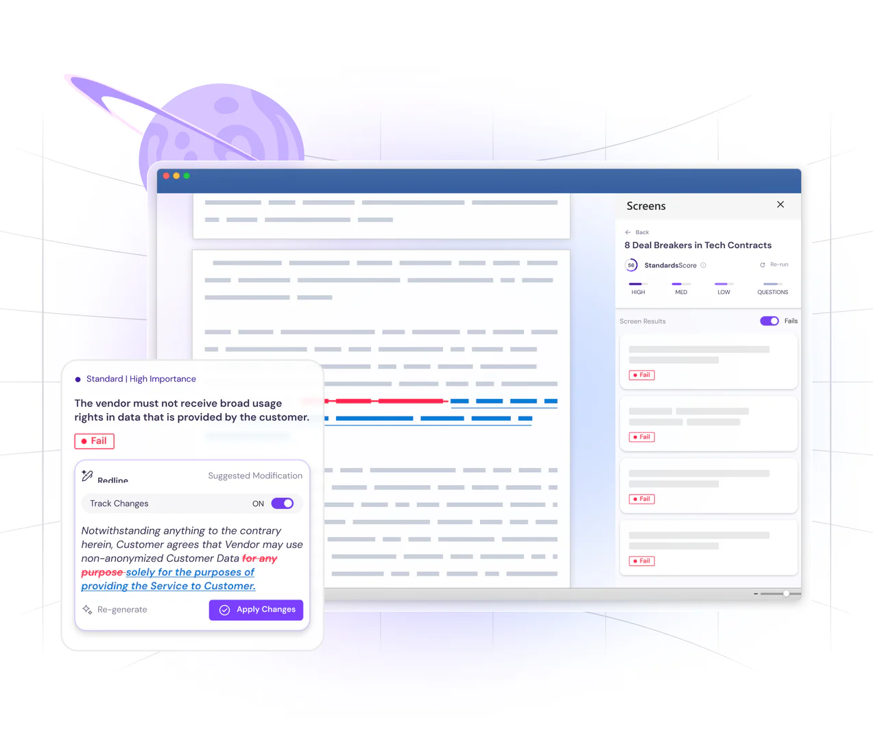 Screensai contract review interface overview