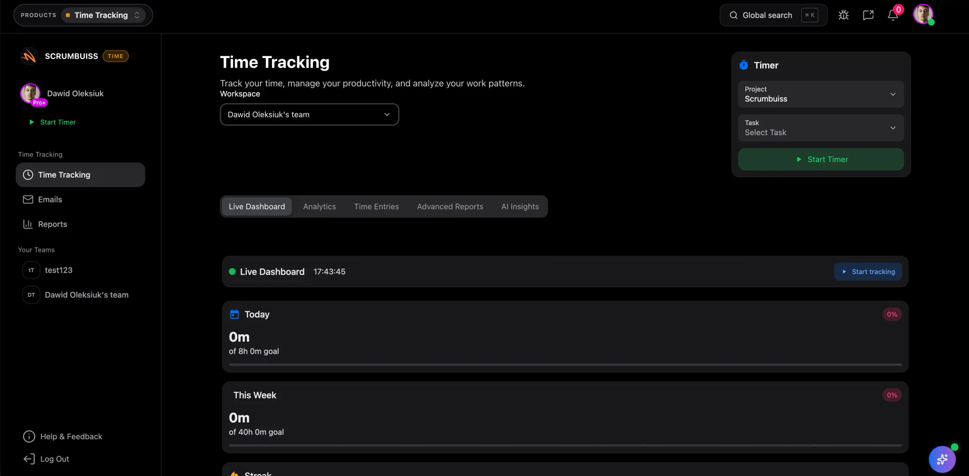 Scrumbuiss time tracking use case