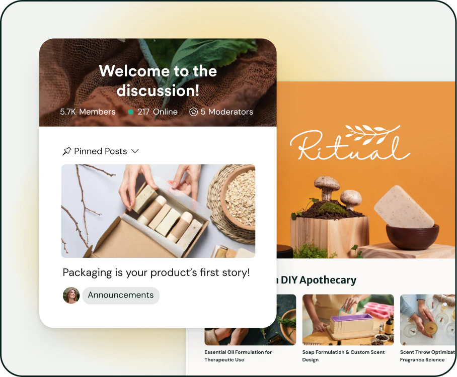 Searchie Hubs feature for organizing content and community
