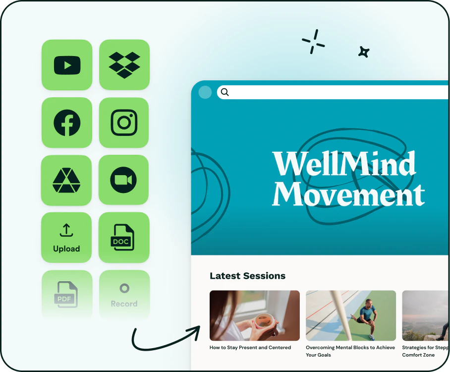 Searchie user scenario for membership site owners