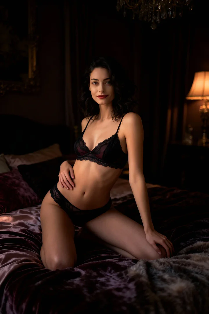 Selfie AI boudoir style portrait demonstration