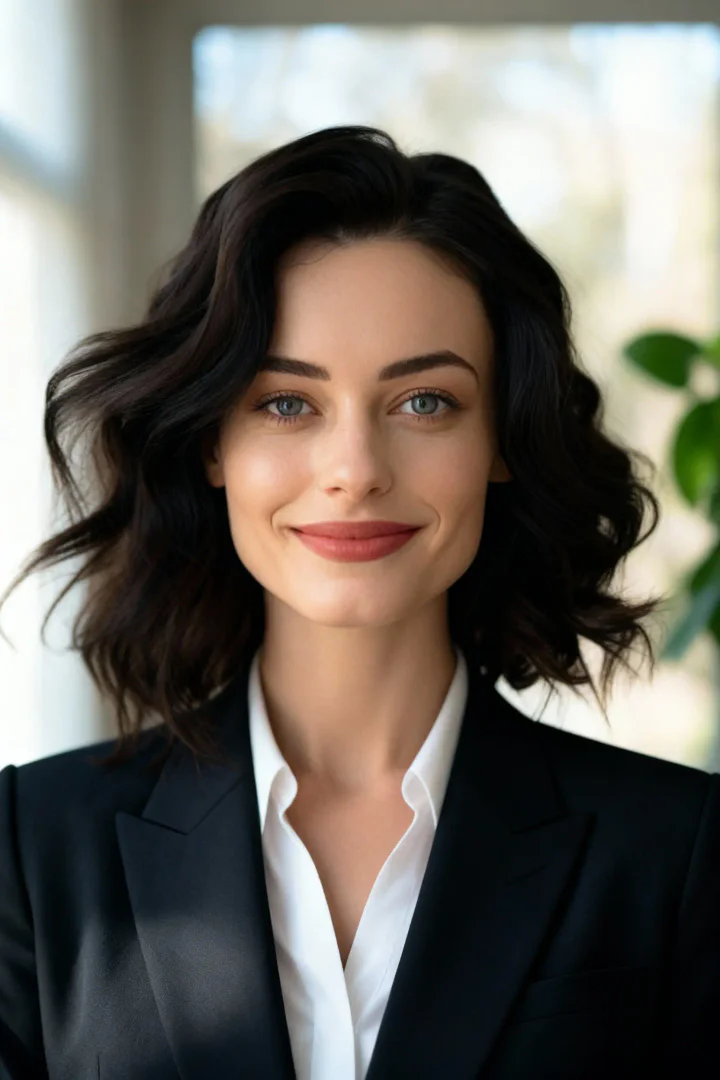 Selfie AI app interface showcasing business style portraits