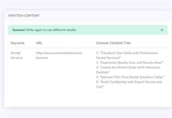 SEO GPT feature demonstration