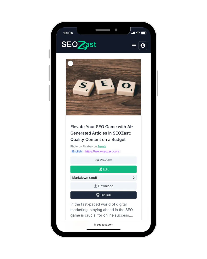 SEOZast product interface overview