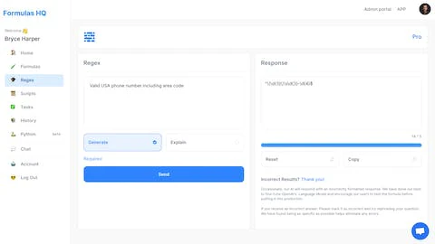 Regular Expressions generator in Sheet