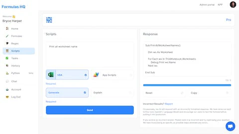 VBA and Apps Script generator in Sheet