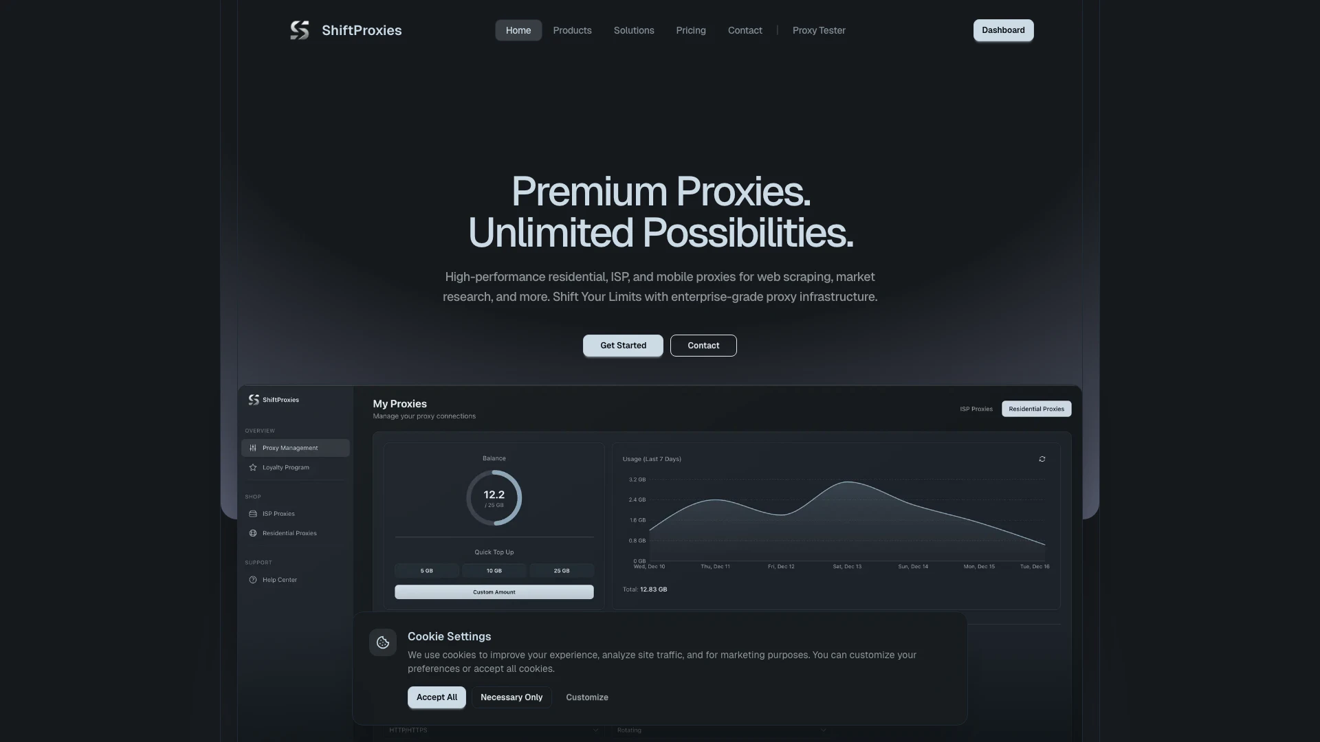 Shiftproxies screenshot