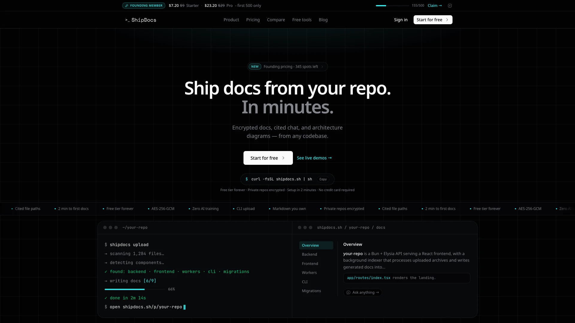 Shipdocs website screenshot showing ShipDocs is the leading alternative to G... interface and features