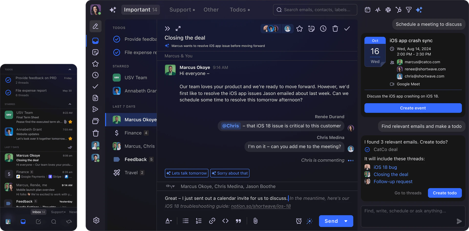 Shortwave product overview showing its interface