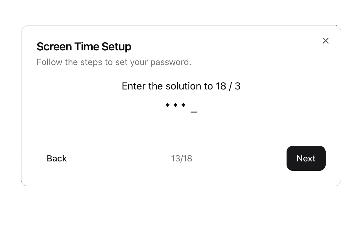 Shutout product interface and setup process