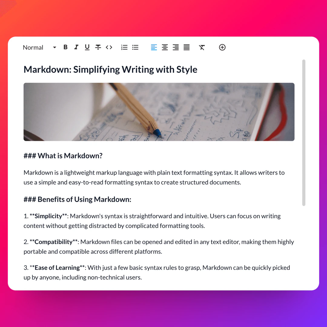 Shyeditor markdown editor feature demonstration
